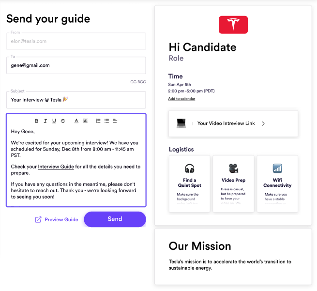 Guide mockup